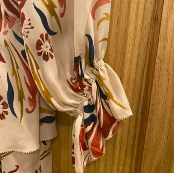 Joie  Floral Long Sleeve Ruffled Mini A-Line Dress - Picture 7 of 16